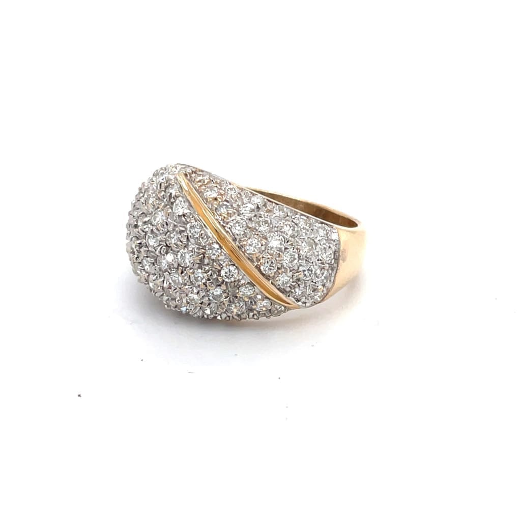14k Yellow Gold Pavé Dome Ring with 1.50 Carats of Diamonds at Regard Jewelry in Austin, Texas - Regard Jewelry