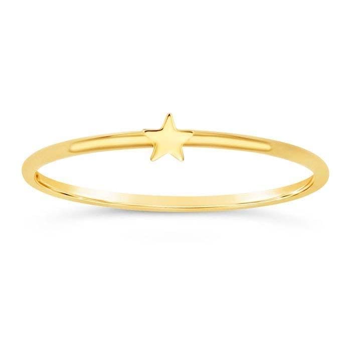 14K Yellow Gold Star Accent Stackable Ring at Regard Jewelry in Austin, Texas - Regard Jewelry