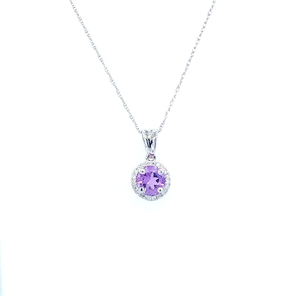 Regard Jewelry AMETHYST NECKLACE SET 14K WHITE GOLD
