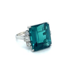 18.24 INDICOLITE RING SET IN 14 WHITE GOLD AT REGARD JEWELRY IN AUSTIN, TX. - Regard Jewelry
