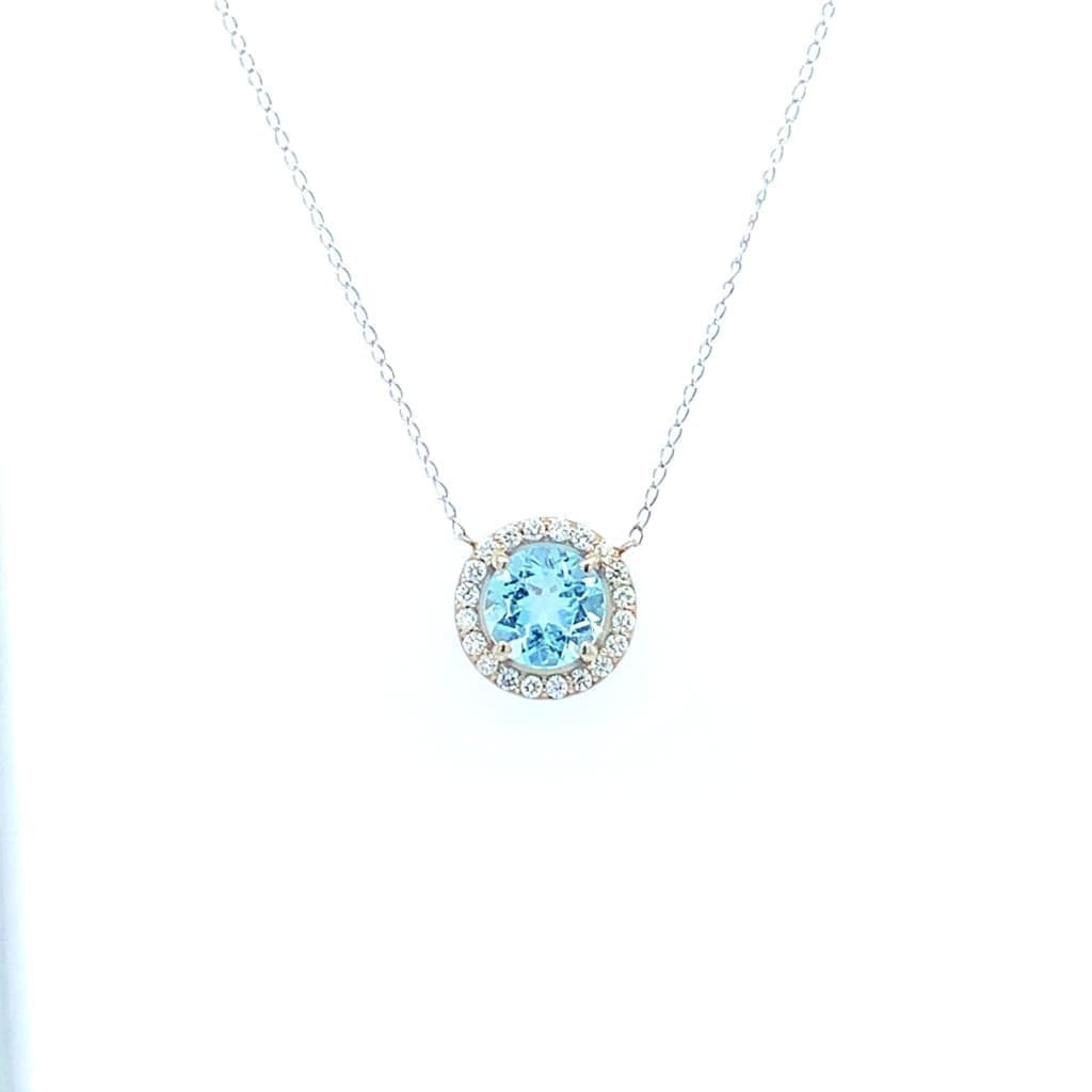 .18CT BLUE TOPAZ NECKLACE SET IN 14K WHITE GOLD AT REGARD JEWELRY IN AUSTIN, TX. - Regard Jewelry