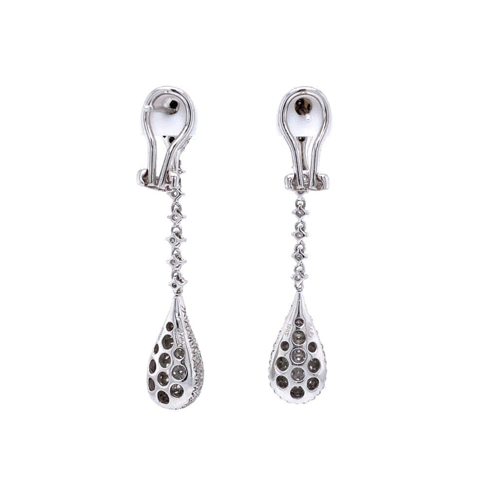 18K WG Pave Drop 1.80tcw Diamond Earrings 8.2g, 1.75" at Regard Jewelry in Austin, Texas - Regard Jewelry