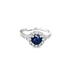 1CT BLUE SAPPHIRE WITH DIAMONDS SET IN 14KW AT REGARD JEWELRY IN AUSTIN, TX. - Regard Jewelry
