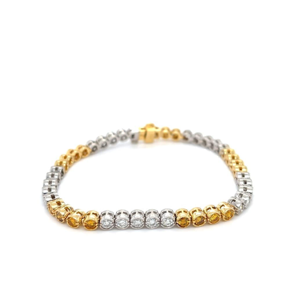 5.46 CTTW WHITE AND YELLOW DIAMOND TWO TONE BRACELET AT REGARD JEWELRY IN AUSTIN, TEXAS - Regard Jewelry