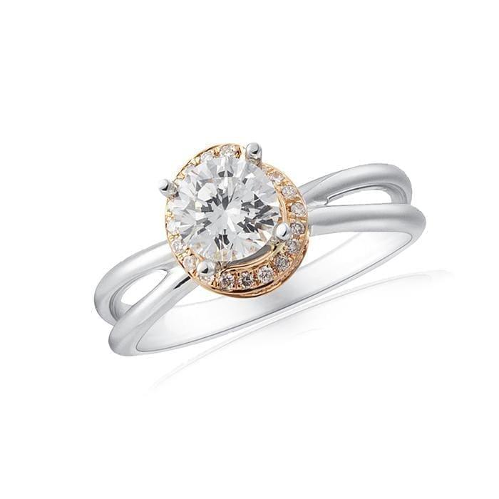Amazing Diamond Halo Ring with a Twist by Ron Rosen at Regard Jewelry in Austin Texas - Regard Jewelry