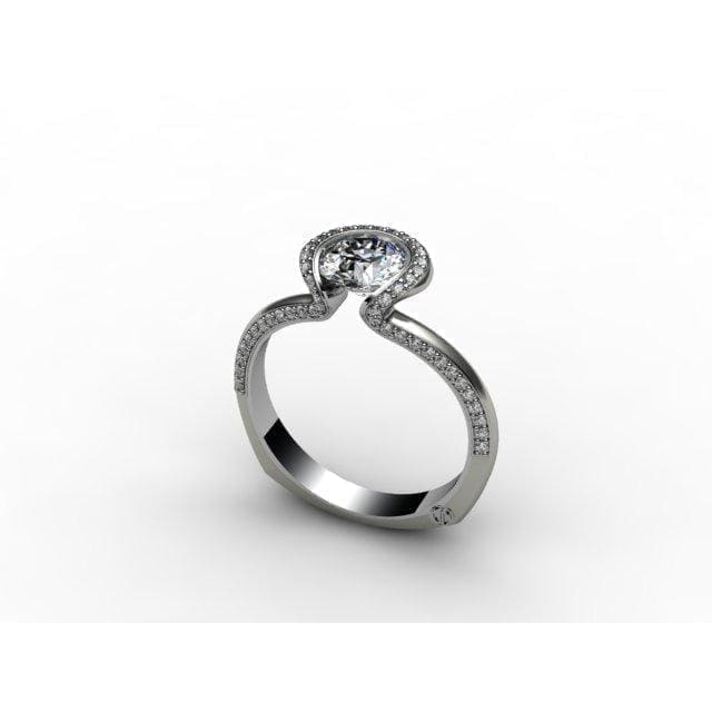 Amazing Modern Engagement Ring with Bent Halo by Regard Jewelry in Austin, Texas - Regard Jewelry