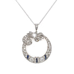 Art Deco Open Circle Diamond Bow Pendant 2.25tcw, 16" at Regard Jewelry in Austin, Texas - Regard Jewelry