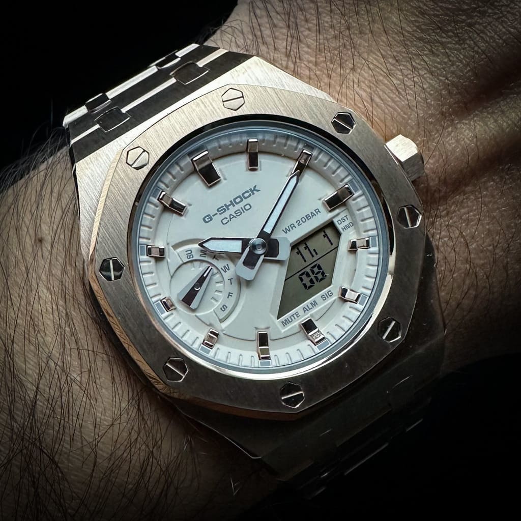 Casio G-Shock Royal Oak Conversion - Full Bracelet, Pink/Gold Dial (GM-AS2100-4A Base) at Regard Jewelry in Austin, Texas - Regard Jewelry