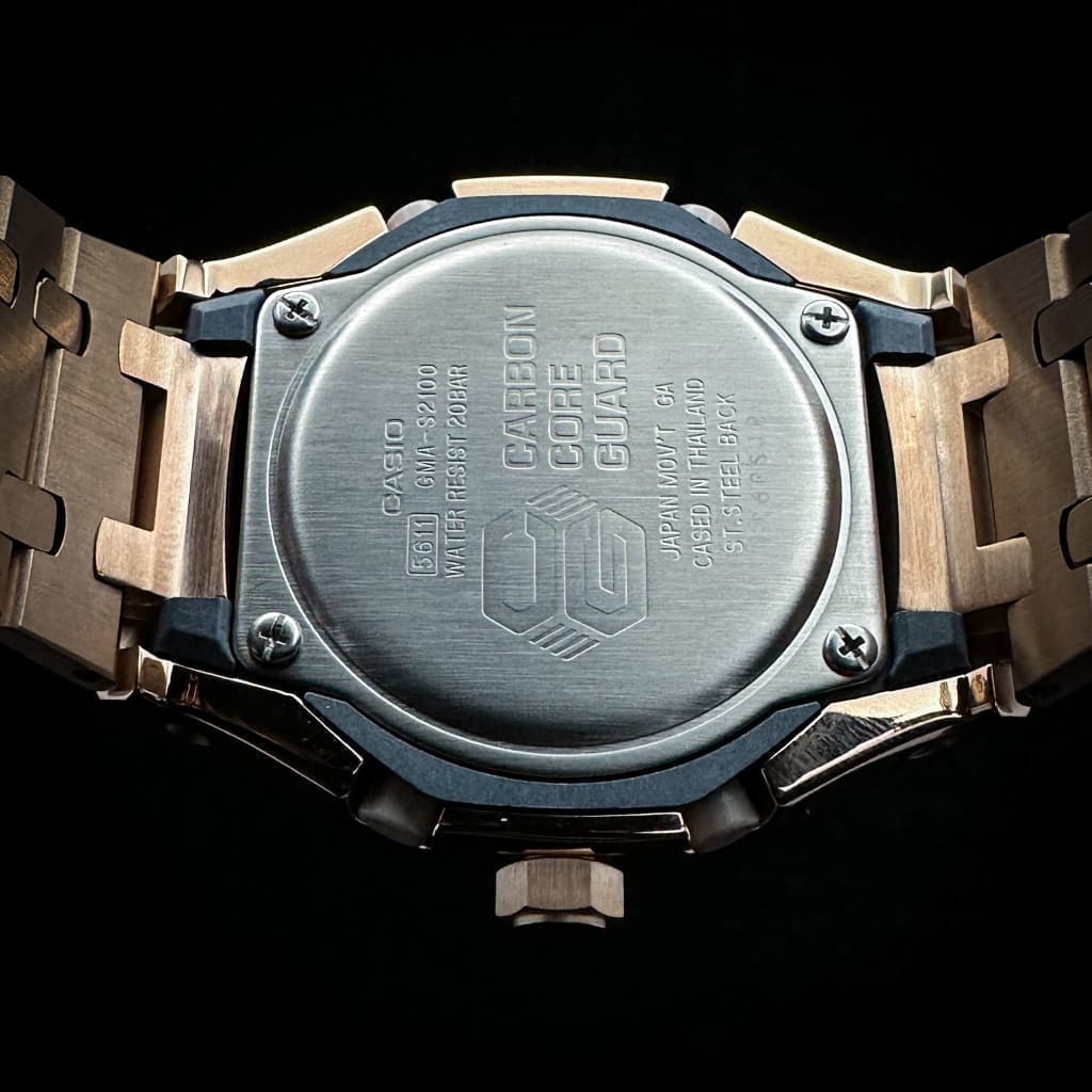 Casio G-Shock Royal Oak Conversion - Full Bracelet, Pink/Gold Dial (GM-AS2100-4A Base) at Regard Jewelry in Austin, Texas - Regard Jewelry