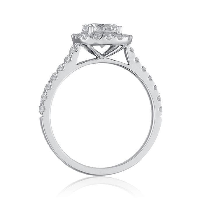 Cushion Shape Halo with Round Center and Diamond Shank by Ron Rosen at Regard Jewelry in Austin, - Regard Jewelry