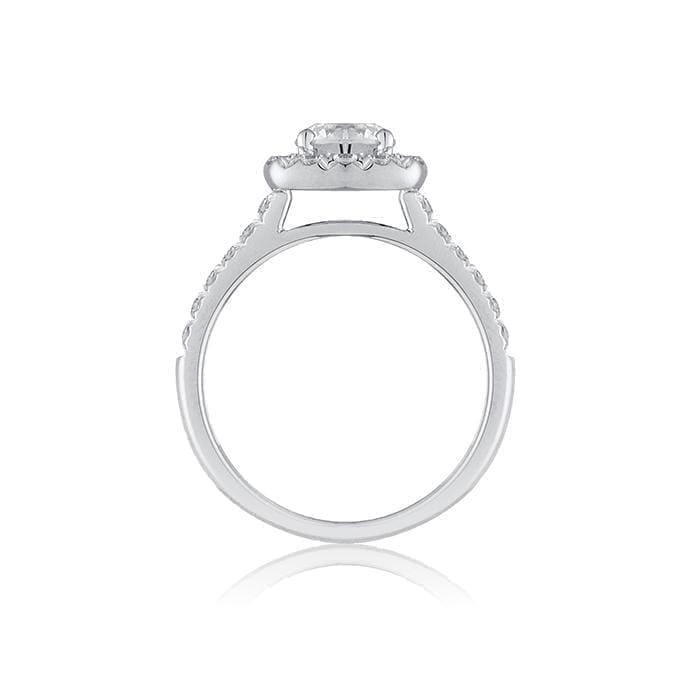 Cushion Shaped Halo Diamond Engagement Ring by Ron Rosen in Austin, Texas - Regard Jewelry