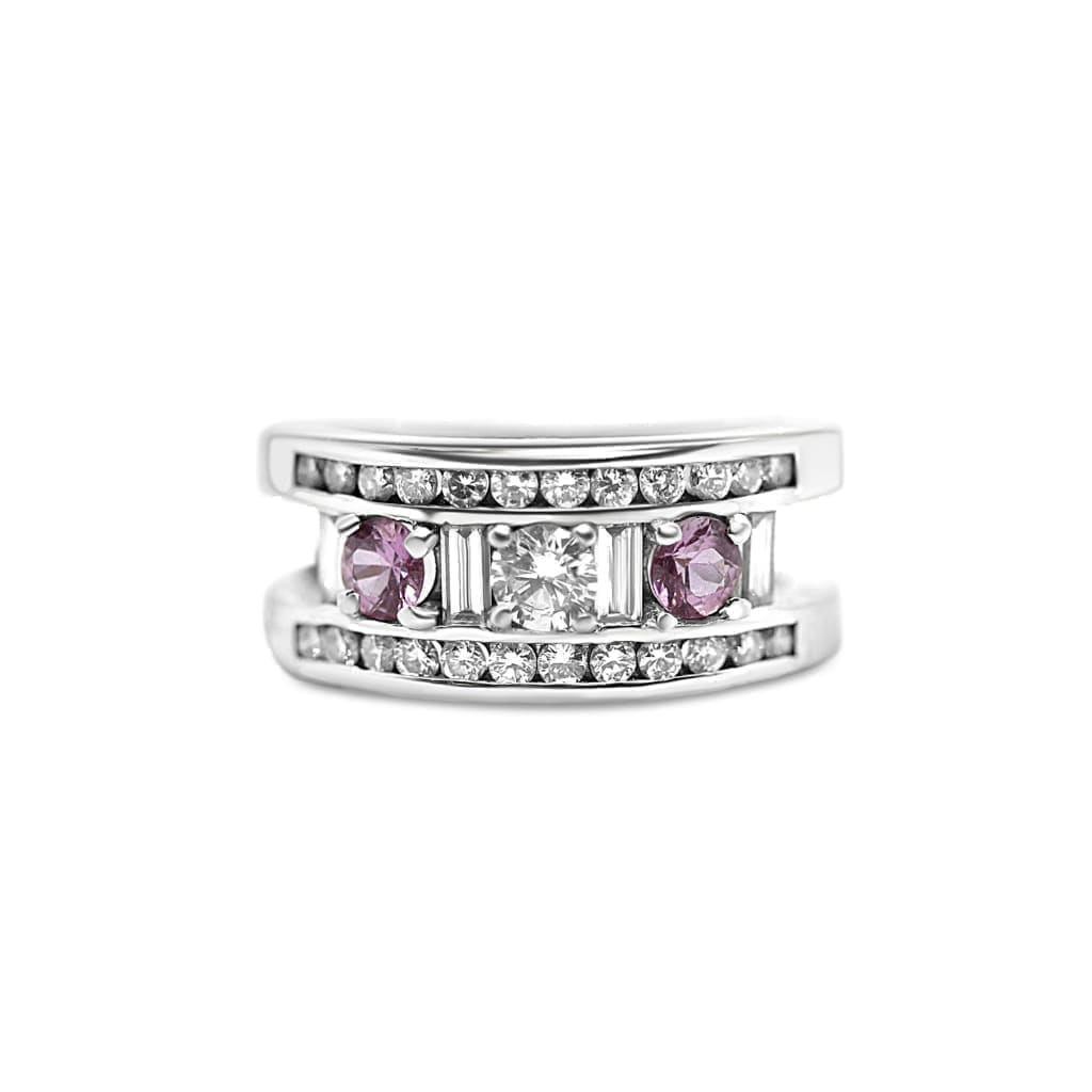 DIAMOND AND PINK SAPPHIRE DESIGNER BAND BY REGARD JEWELRY IN AUSTIN, TX - Regard Jewelry