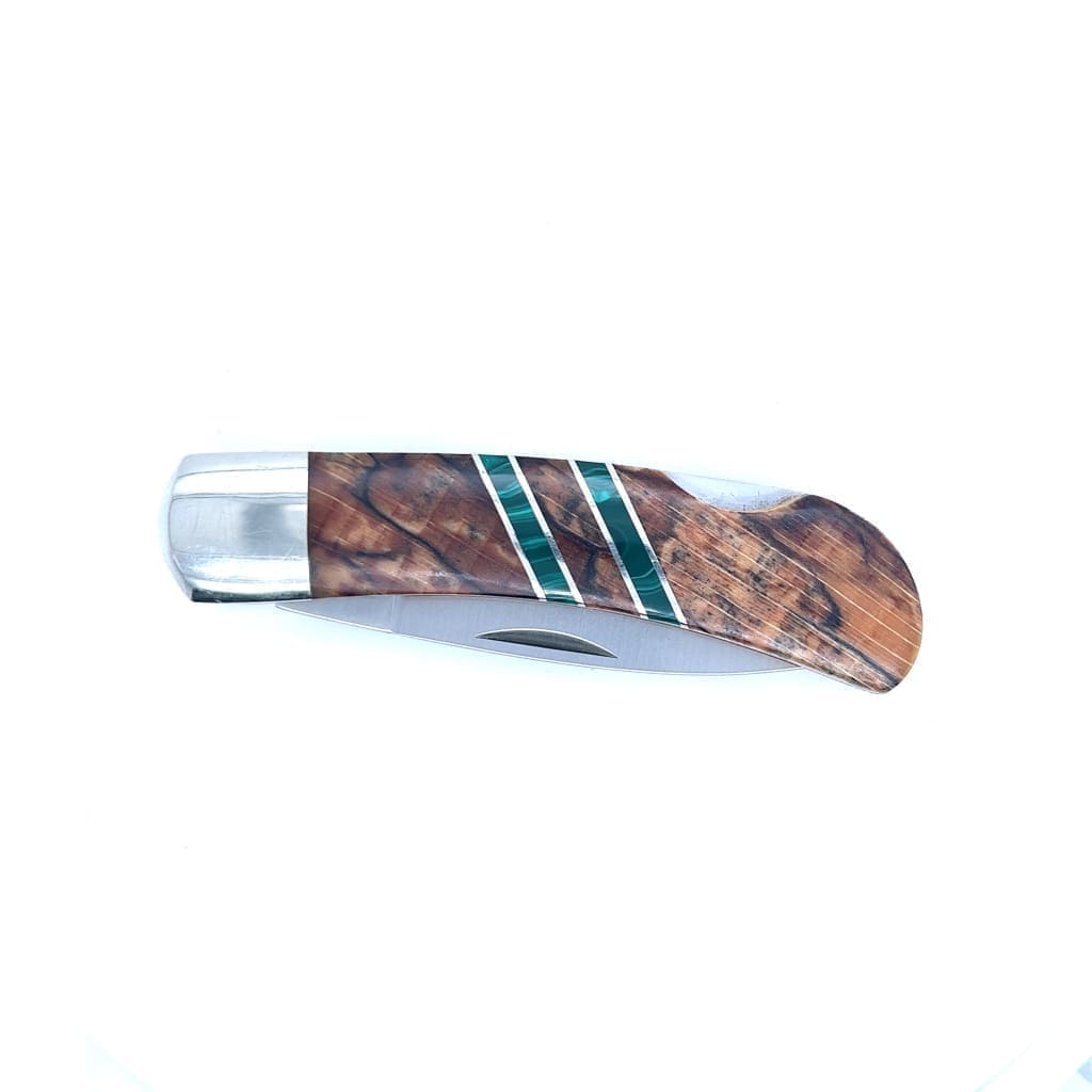 Double Sided Malachi Spalted Beech 3" Linerlock Knife - Regard Jewelry
