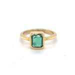 Estate Emerald Set in 14k Yellow Gold Bezel Ring at Regard Jewelry in Austin, Texas - Regard Jewelry