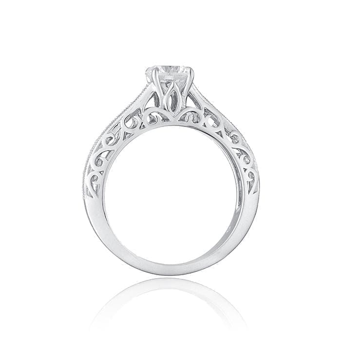 Filigree Engagement Ring with Channel Set Diamonds by Ron Rosen at Regard Jewelry in Austin, Texas - Regard Jewelry