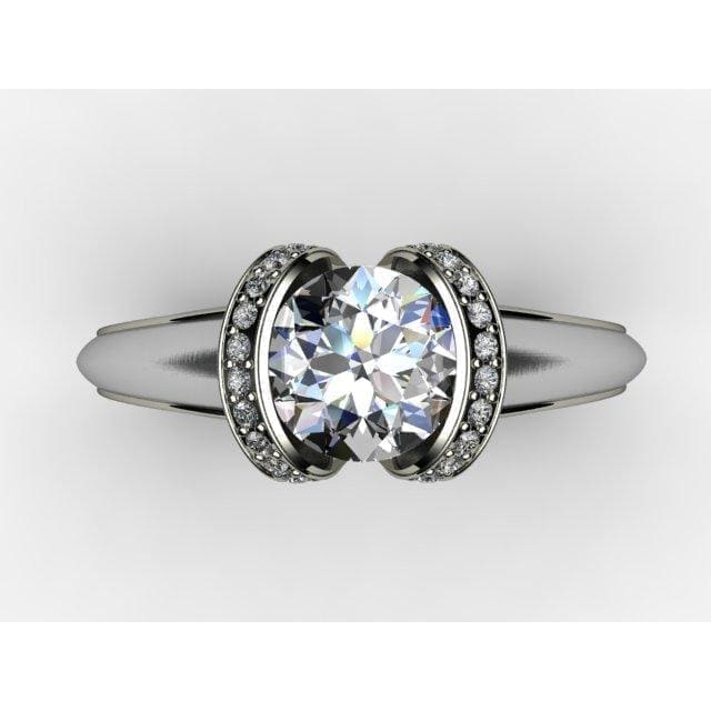 Modern Shoulder Channel Engagement Ring by Regard Jewelry in Austin, Texas - Regard Jewelry