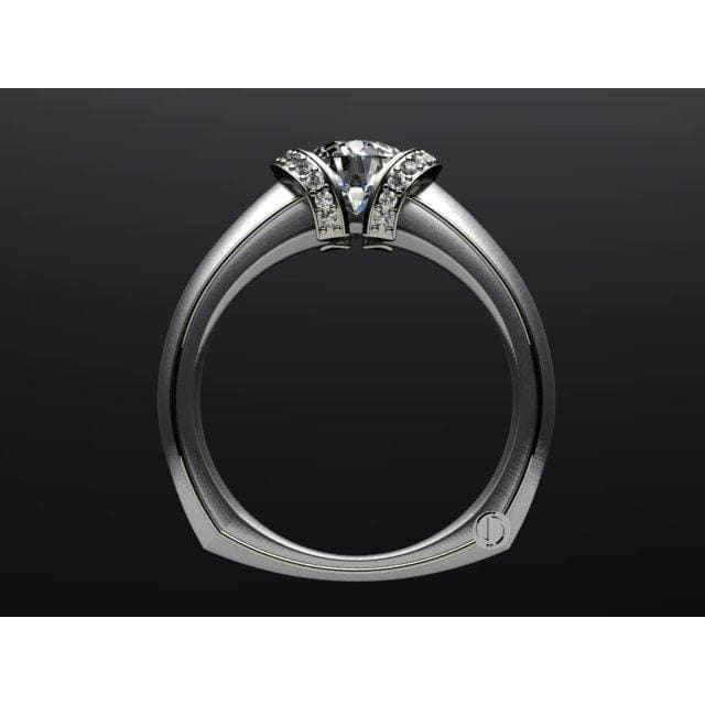 Modern Shoulder Channel Engagement Ring by Regard Jewelry in Austin, Texas - Regard Jewelry