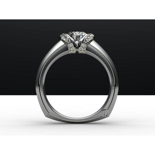 Modern Shoulder Channel Engagement Ring by Regard Jewelry in Austin, Texas - Regard Jewelry