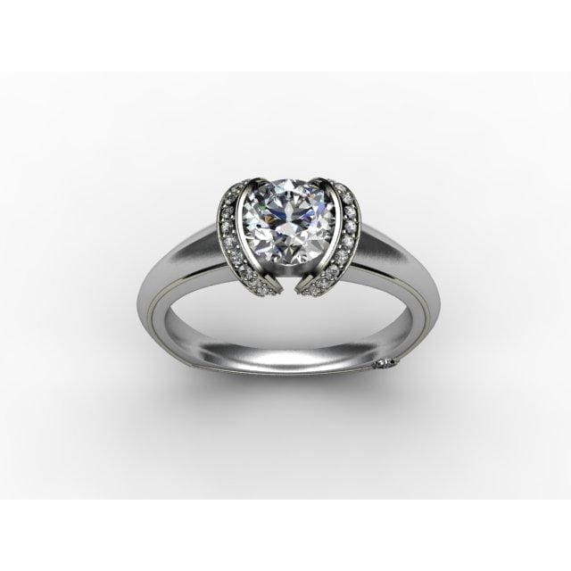 Modern Shoulder Channel Engagement Ring by Regard Jewelry in Austin, Texas - Regard Jewelry