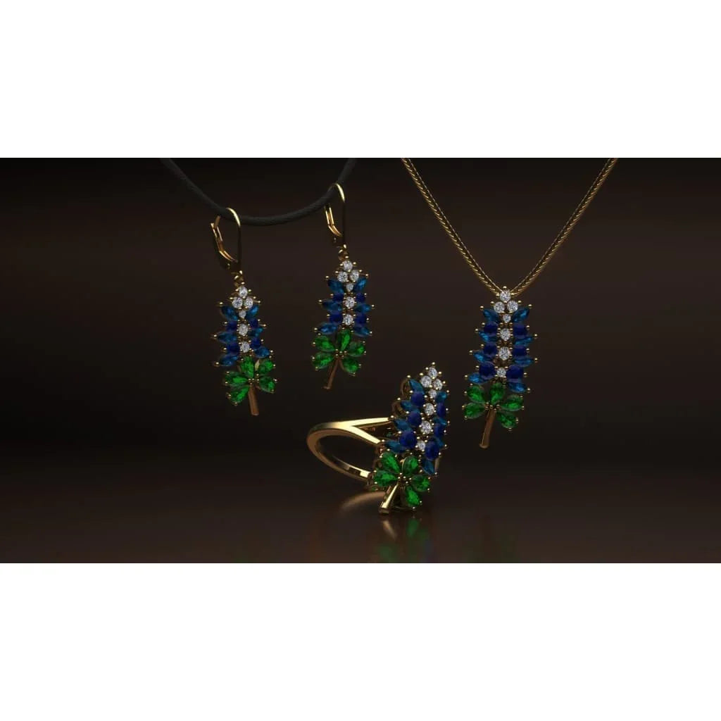 Original Texas Bluebonnet Jewelry Set at Regard Jewelry in Austin, TEXAS - Regard Jewelry