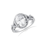 Oval Halo with Cross Over Band by Ron Rosen at Regard Jewelry in Austin, Texas - Regard Jewelry