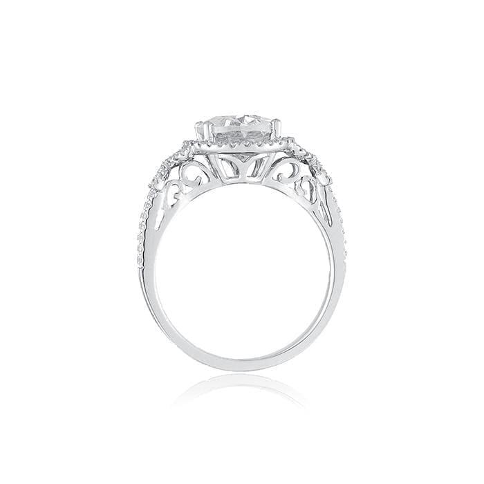 Oval Halo with Cross Over Band by Ron Rosen at Regard Jewelry in Austin, Texas - Regard Jewelry