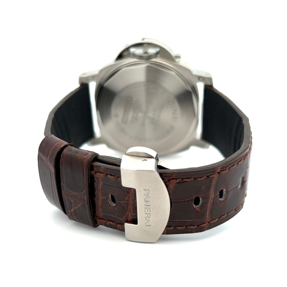 Panerai Pam 48 Stainless Steel Complete 40mm Black Dial Crocodile Strap at Regard Jewelry in Austin, - Regard Jewelry
