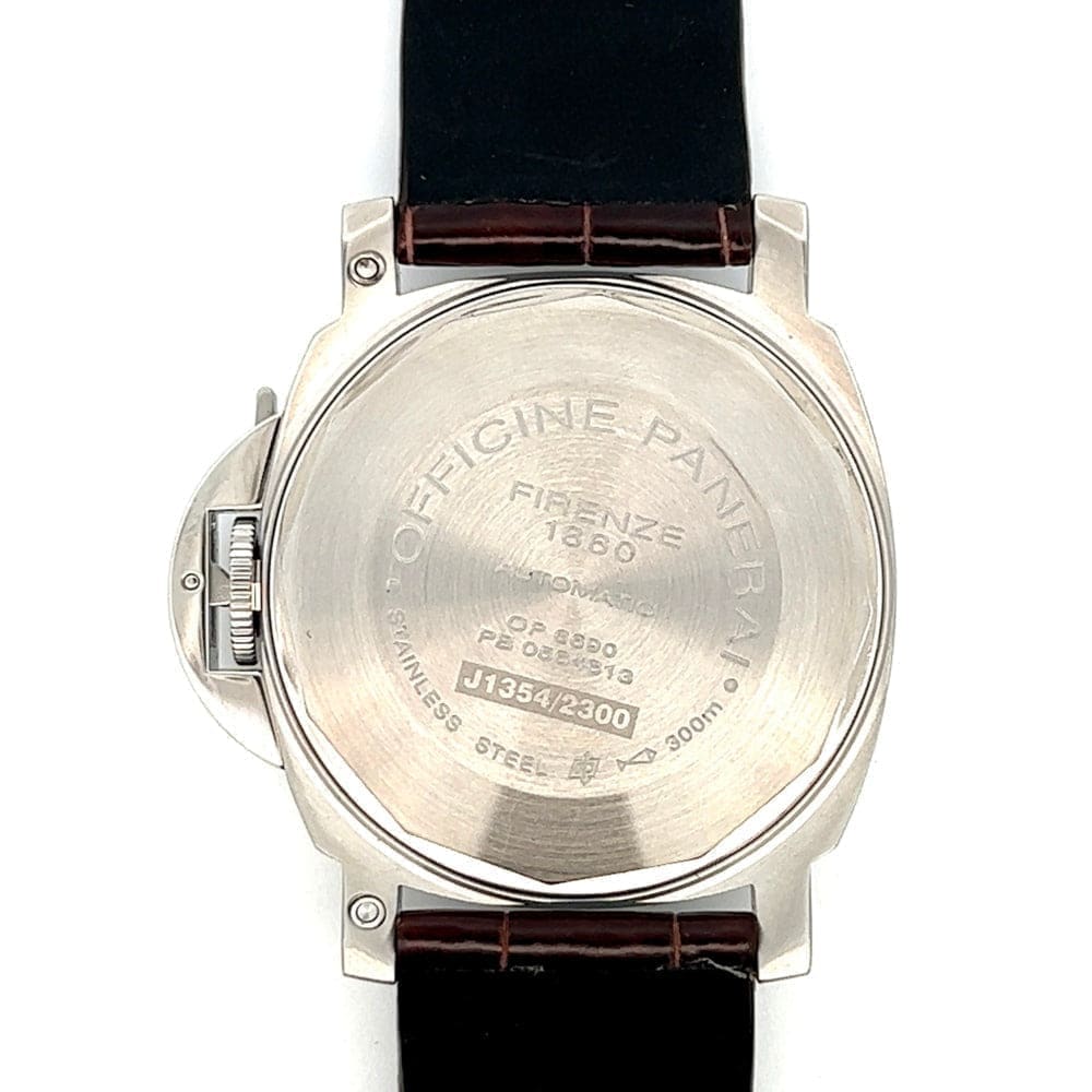 Panerai Pam 48 Stainless Steel Complete 40mm Black Dial Crocodile Strap at Regard Jewelry in Austin, - Regard Jewelry