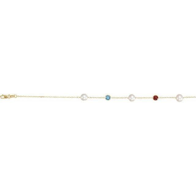 Pearl & Multi-Gemstone Station Necklace at Regard Jewelry in Austin, Texas - Regard Jewelry