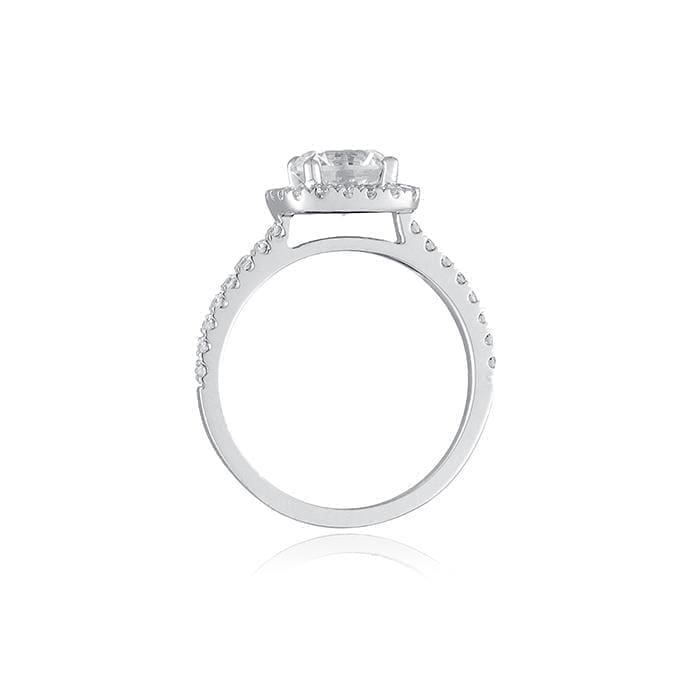 Petite Cushion Halo Engagement Ring with Round Center by Ron Rosen at Regard Jewelry in Austin, - Regard Jewelry