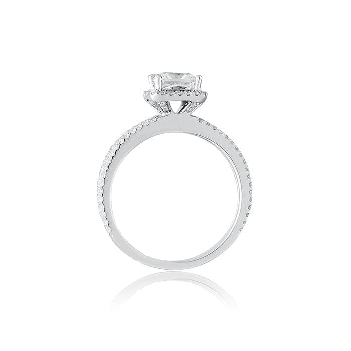 Petite Square Halo with Split Shank by Ron Rosen at Regard Jewelry in Austin, Texas - Regard Jewelry