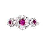 Platinum 3 Ruby Flower Band Ring at Regard Jewelry in Austin, Texas - Regard Jewelry