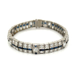 Platinum Art Deco 7.04tcw Diamond & 3.50tcw Sapphire Bracelet 32.3g, 7" at Regard Jewelry in Austin, - Regard Jewelry