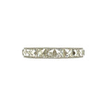 Platinum Art Deco Revival 5.32tcw French Cut Diamond Engraved Eternity Band 5.0g, s6.5 at Regard - Regard Jewelry