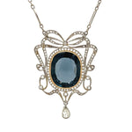 Platinum Edwardian 12ct Natural Spinel & 1.00tcw Diamond Ribbon Necklace 18" at Regard Jewelry in - Regard Jewelry