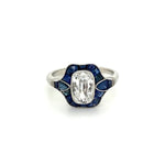 Platinum Ring With Old Miner Cut Cushion Diamond