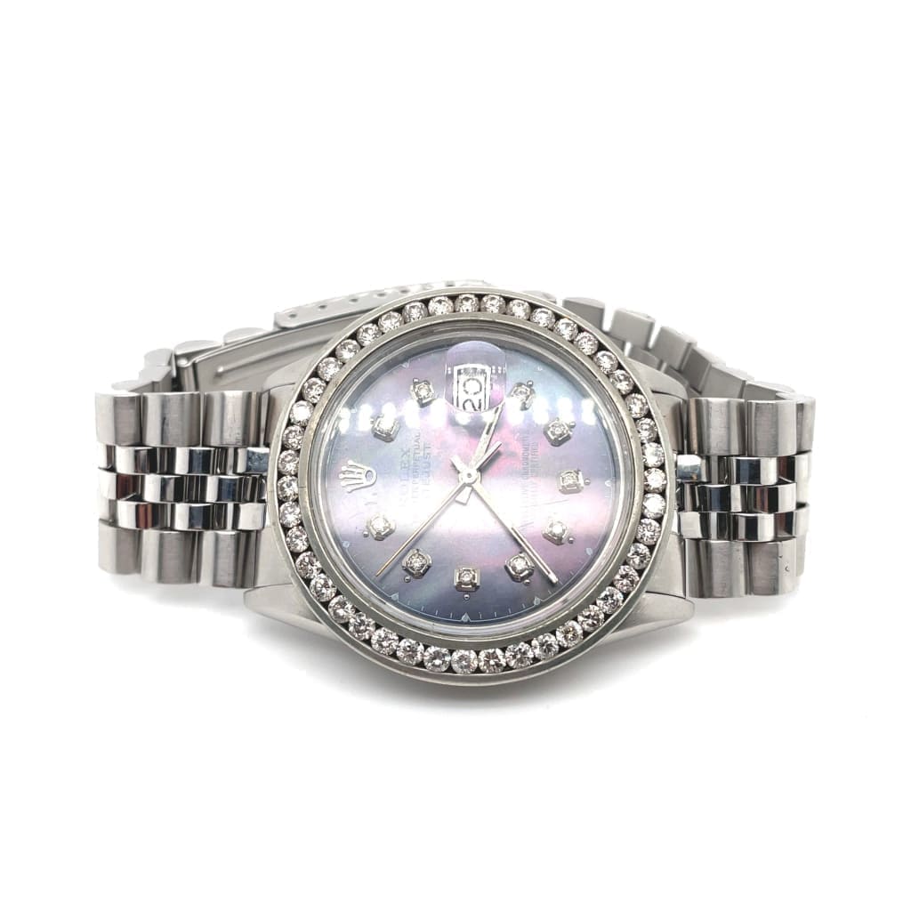 ROLEX DATEJUST 36 MM WITH AFTERMARKET DIAMOND BEZEL AT REGARD JEWELRY IN AUSTIN, TEXAS - Regard Jewelry