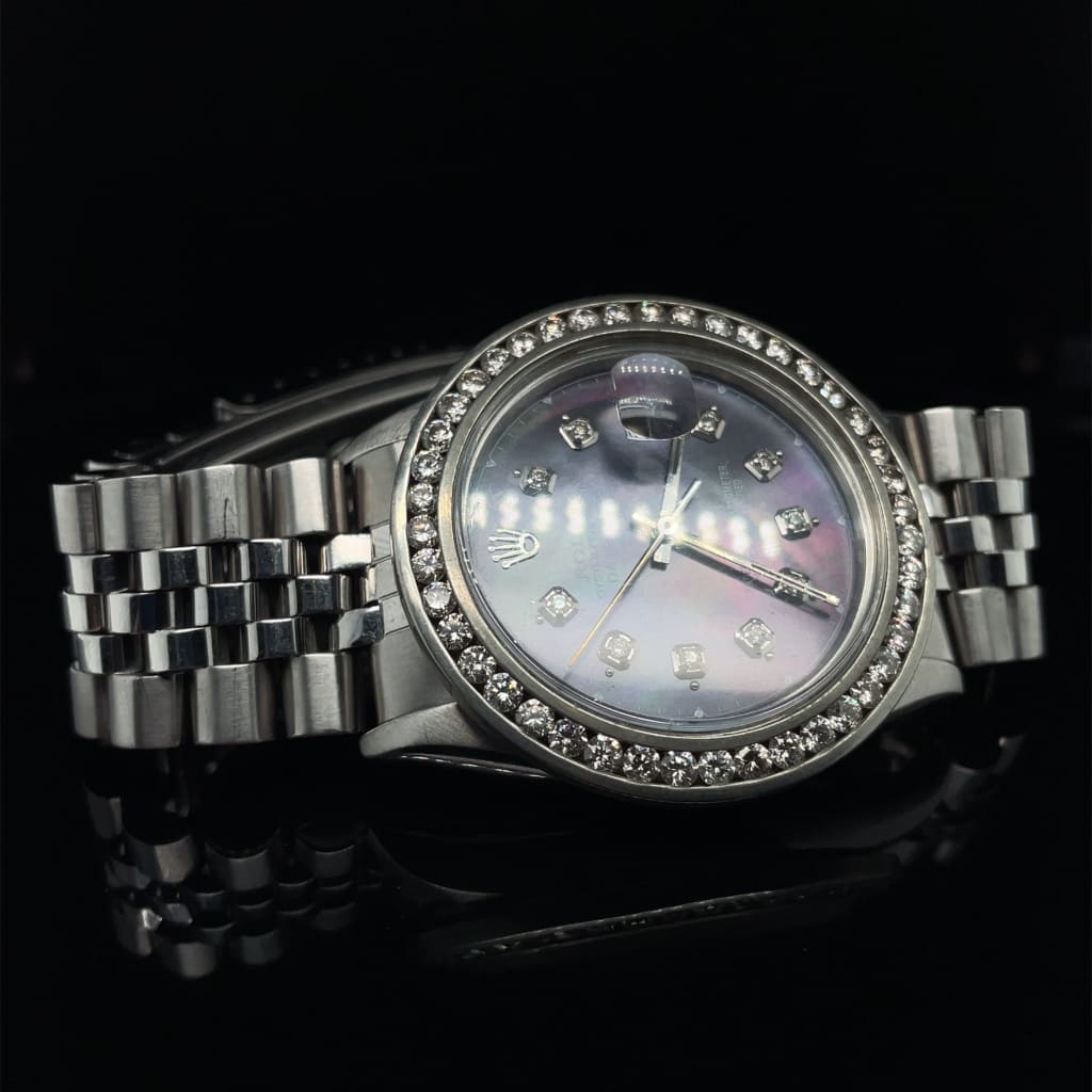 ROLEX DATEJUST 36 MM WITH AFTERMARKET DIAMOND BEZEL AT REGARD JEWELRY IN AUSTIN, TEXAS - Regard Jewelry