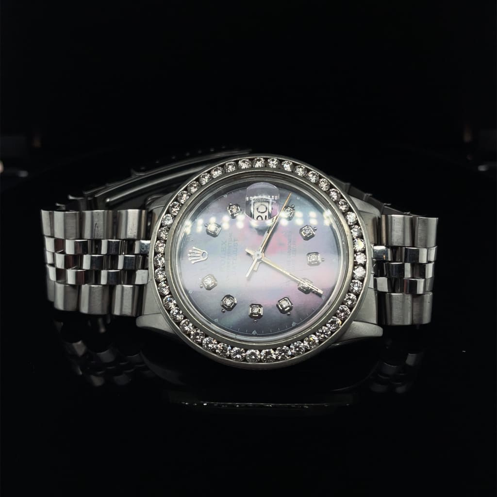 ROLEX DATEJUST 36 MM WITH AFTERMARKET DIAMOND BEZEL AT REGARD JEWELRY IN AUSTIN, TEXAS - Regard Jewelry