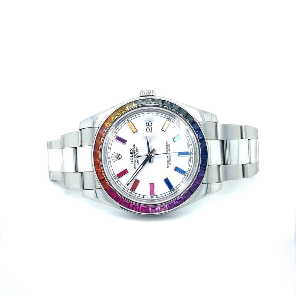 Rolex Datejust with Rainbow Sapphire Bezel at Regard Jewelry in Austin, Texas - Regard Jewelry