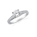 Ron Rosen engagement ring with bead set diamonds on shank at Regard Jewelry inAustin, Texas - Regard Jewelry