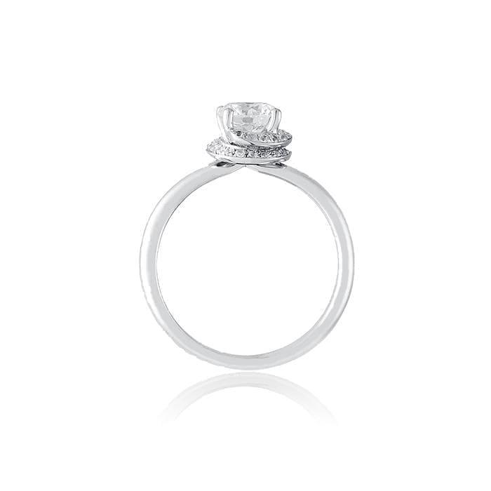 Simple Twist Halo Ring by Ron Rosen at Regard Jewelry in Austin Texas - Regard Jewelry
