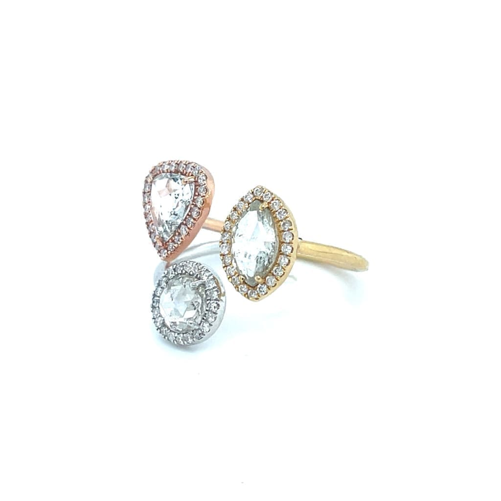 Three Stone Rose Cut Diamond Ring at Regard Jewelry in Austin, TX - Regard Jewelry