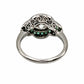 Platinum 2.20ct Old Mine Cushion Diamond & 1.55tcw Emerald Filigree Ring Regard Jewelry Austin Texas
