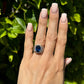 18K Yellow Gold Oval Sapphire & Diamond Ring