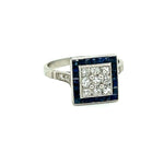 Load image into Gallery viewer, 1.18ct Antique Cushion Diamond 1.60ct Calibre Sapphires (32
