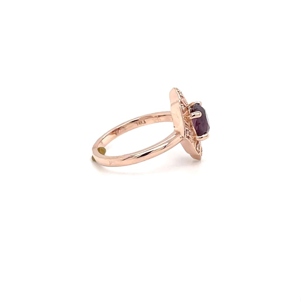 1.76 ct Purple Spinel 14k Ring with Accent Diamonds Regard