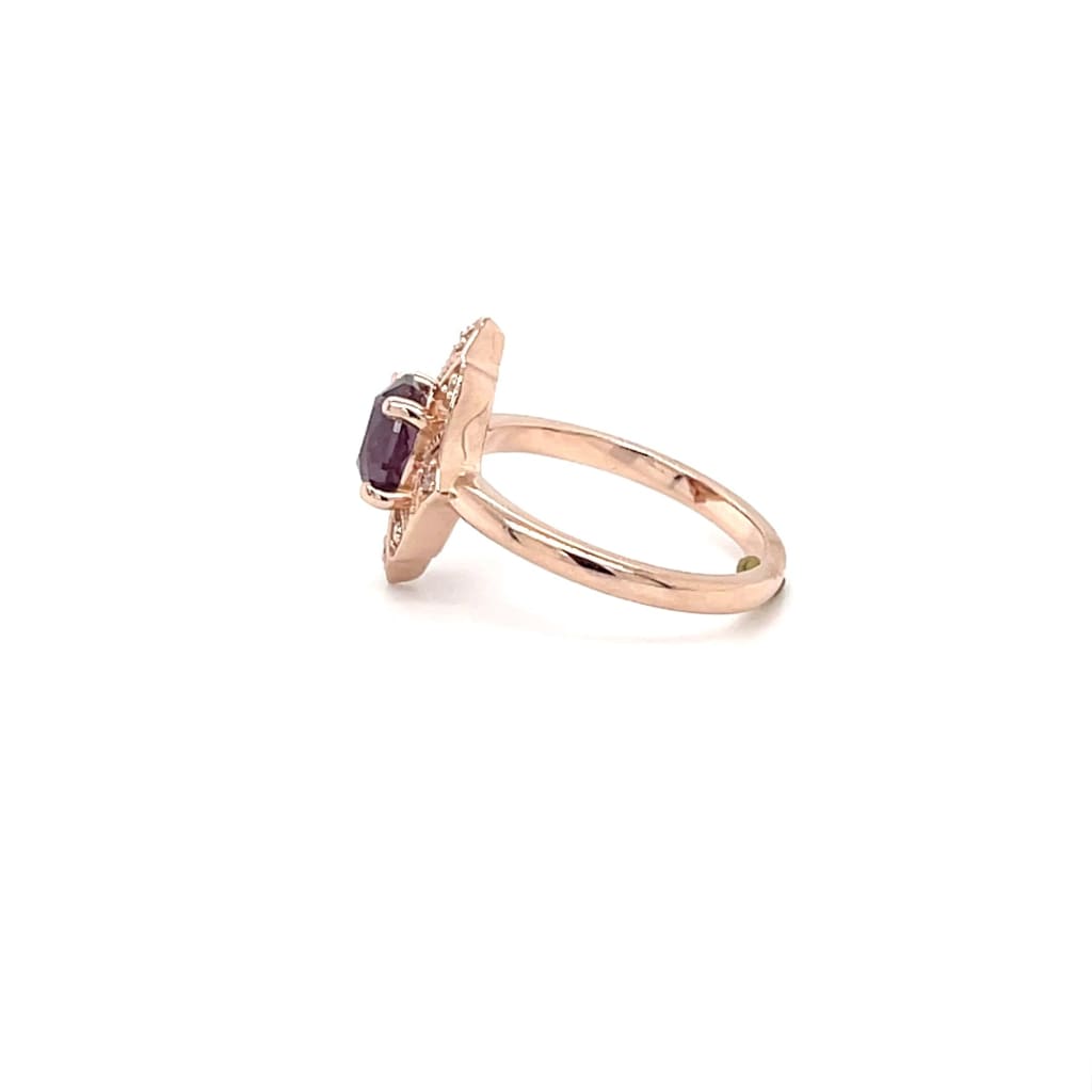 1.76 ct Purple Spinel 14k Ring with Accent Diamonds Regard