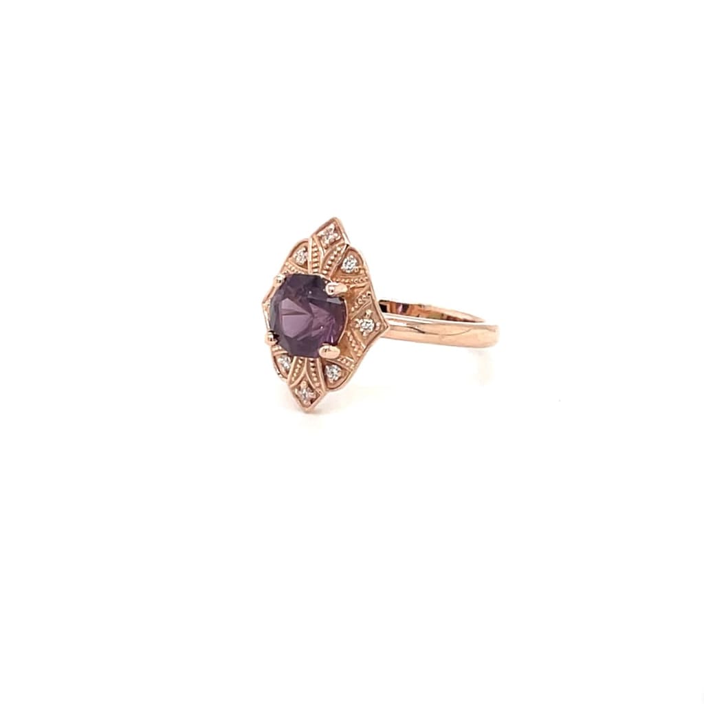 1.76 ct Purple Spinel 14k Ring with Accent Diamonds Regard