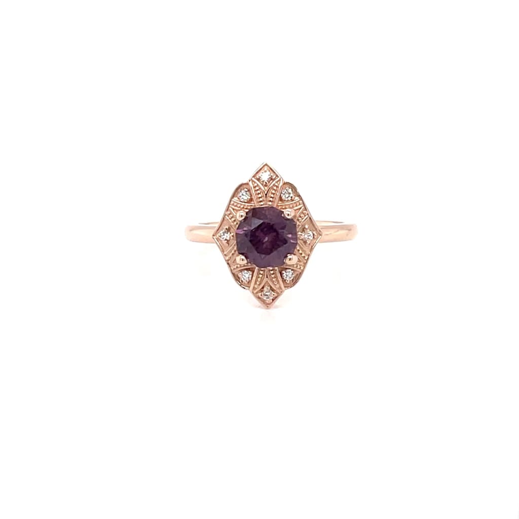 1.76 ct Purple Spinel 14k Ring with Accent Diamonds Regard